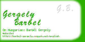 gergely barbel business card