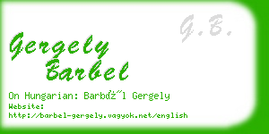 gergely barbel business card